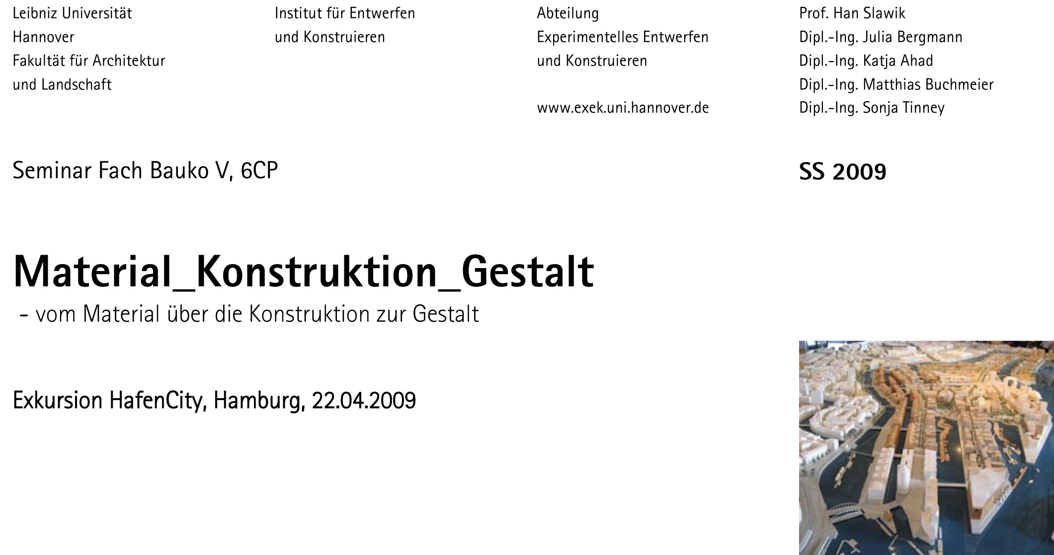 09 SS Material Konstruktion Gestalt Exkursion